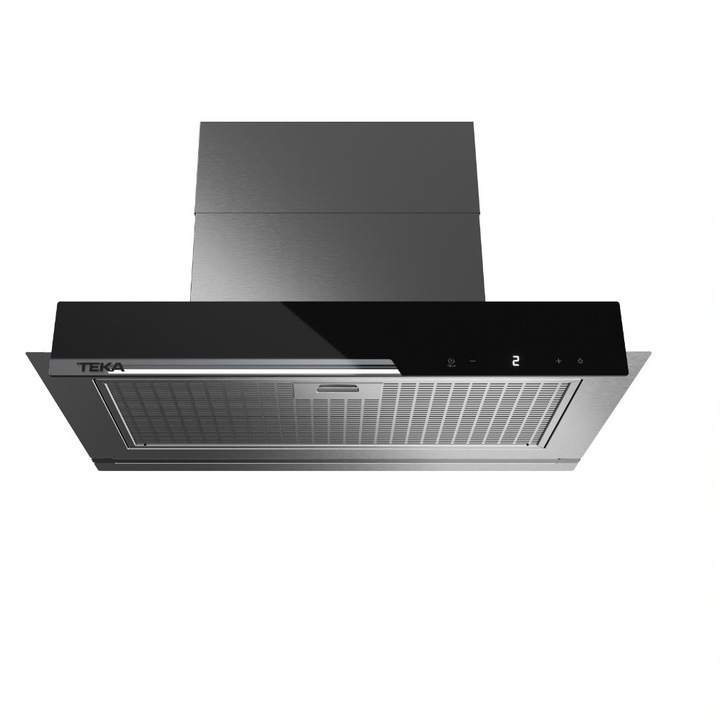 Hota incorporabila, integrata, Teka GFI 67350 EOS IX, 60 cm, 746 m3/h, clasa A+, Inox/cristal negru