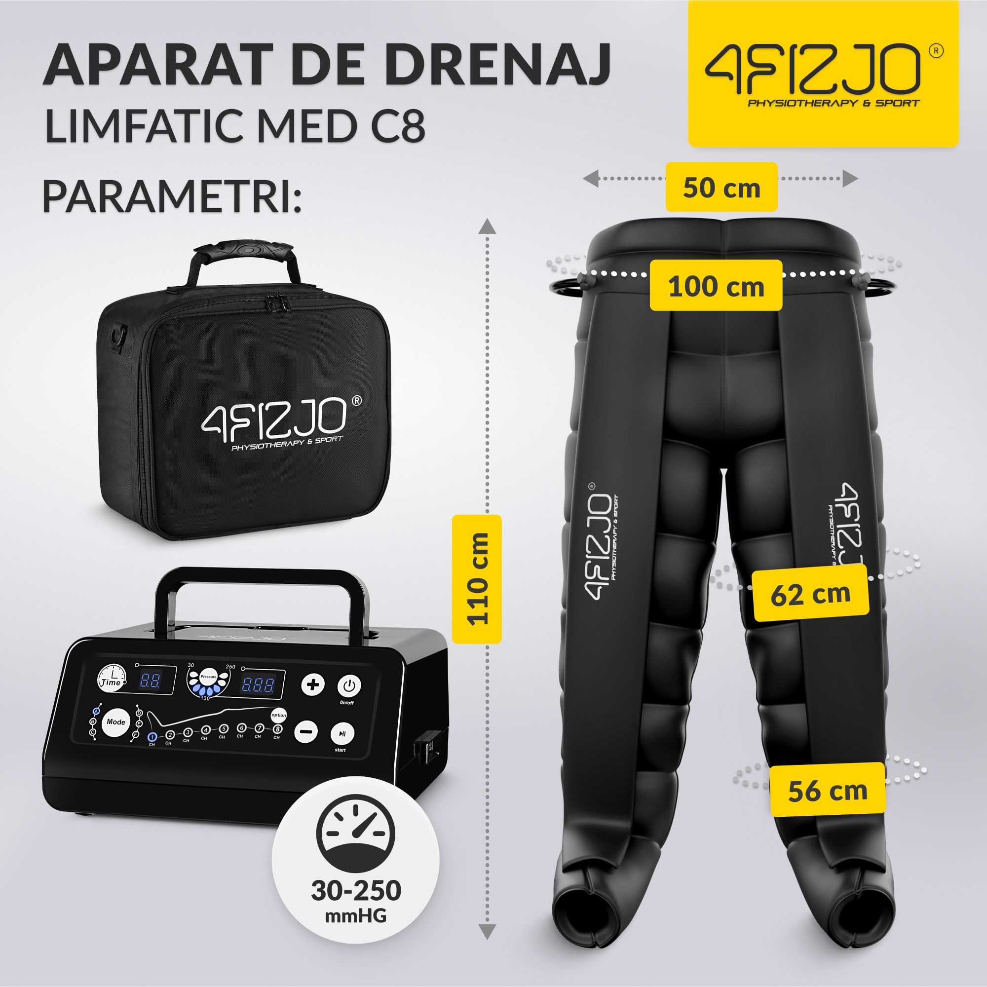 Aparat drenaj limfatic, masaj compresiv, 4FIZJO, Standard MED C8