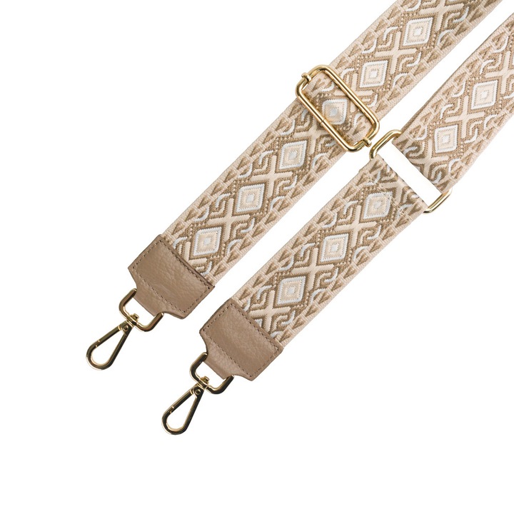 Bareta Multicolor 2 - Piele Naturala - Crem, Reglabila, 132 cm. max, Bareta Piele Naturala, Barete, Piele Naturala, Bareta Piele