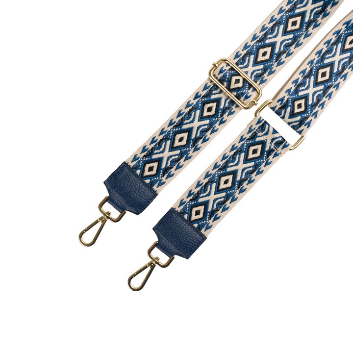 Bareta Multicolor 2 - Piele Naturala - Albastru, Reglabila, 132 cm. max, Bareta Piele Naturala, Barete, Piele Naturala, Bareta Piele