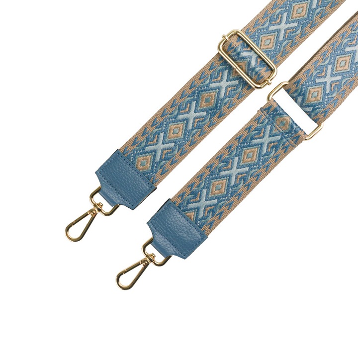 Bareta Multicolor 2 - Piele Naturala - Bleu, Reglabila, 132 cm. max, Bareta Piele Naturala, Barete, Piele Naturala, Bareta Piele