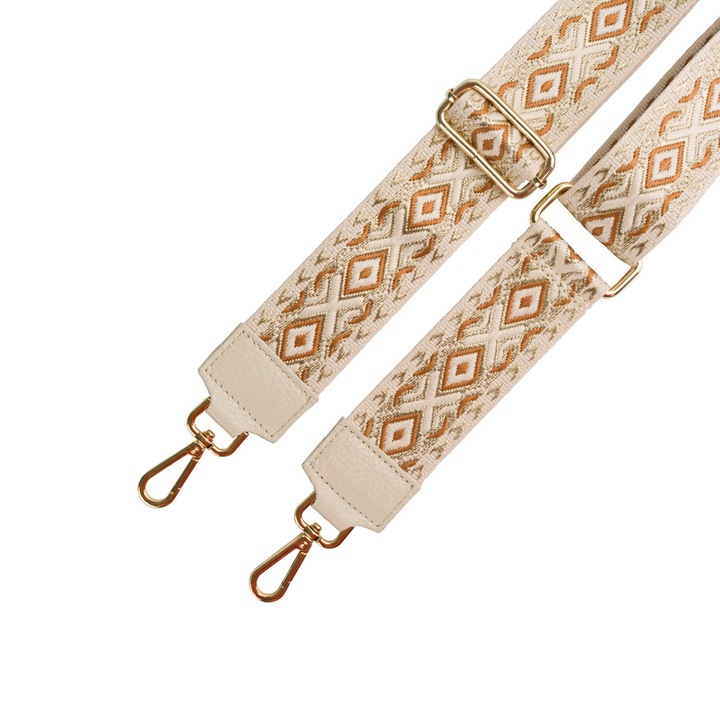 Многоцветна каишка 2 - бежова, регулируема, макс. 132 см.