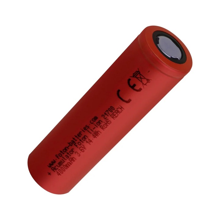 Acumulator Litiu-Ion Foton™ 21700, 3.6V 4000mAh, cu borna joasa, cod INR21700-40TG