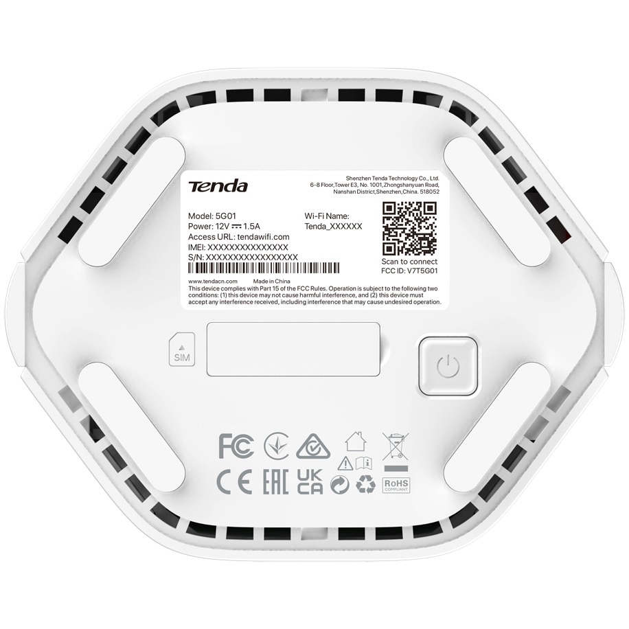 Router TENDA 5G01, 5G/4G/3G 2,2Gbps, Wi-Fi 6, AX1500, 2×porturi 1Gbps ...