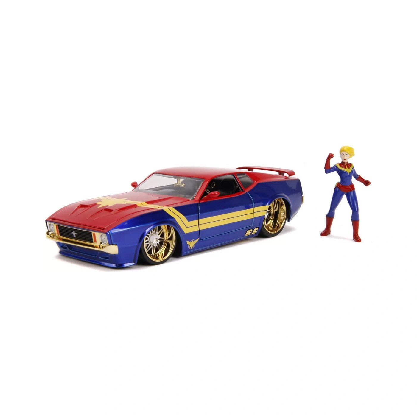 Captain Marvel 1973 Ford Mustang Mach 1 öntött autómodell, 1-24