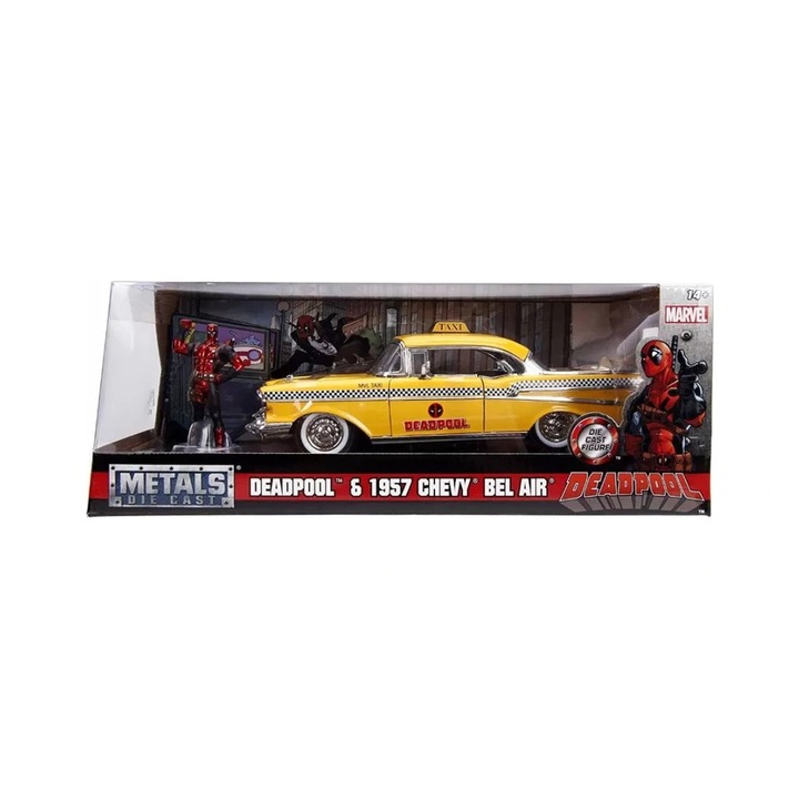 Masinuta yellow taxi chevy 1957 dead pool scara 1 la 24
