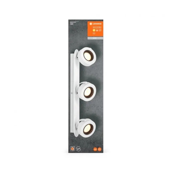Ledvance DECOR VENUS háromszögletű, állítható LED spotlámpa, 16W, 1500 lm, meleg fény (3000K), IP20, 500mm, fehér, F energiaosztály