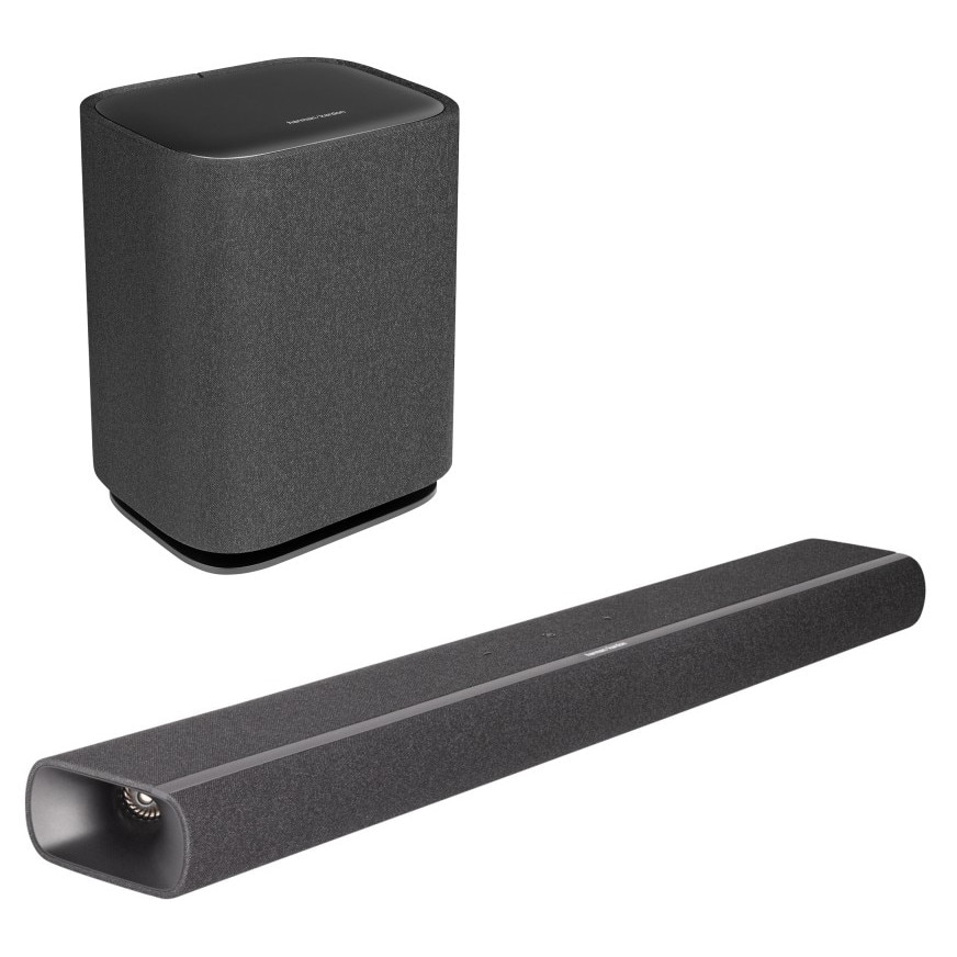 Soundbar Harman Kardon Enchant 900, cu subwoofer, 9 difuzoare, Dolby Atmos, 870x130x65mm, negru