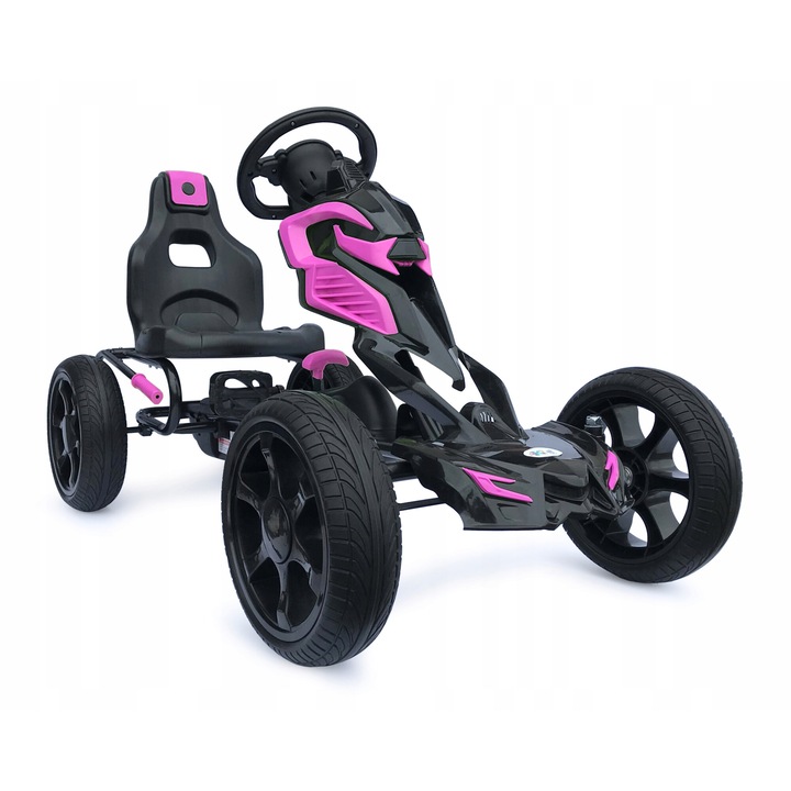 Kart pedale Joy 4Kids Scout, roz, 122x60x70cm, spuma / cauciuc, copii 5-12 ani