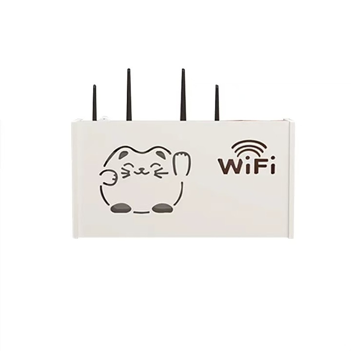 Рафт за WIFI рутер, различни размери, порест дизайн, бял