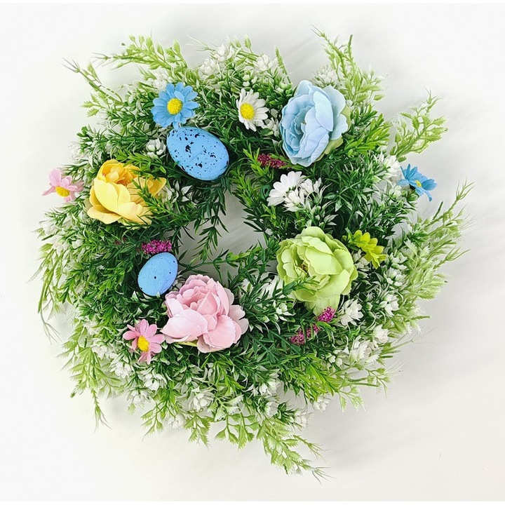 Coronita artificiala de paste, Multicolor, Shein, Dimensiunea 45x45 cm