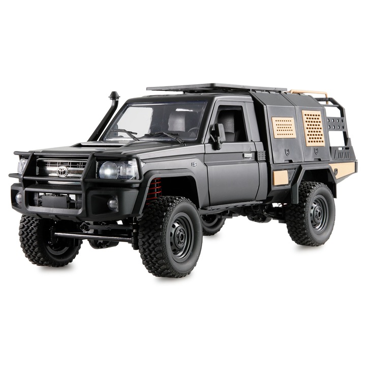 Masina RC cu telecomanda Toyota Land Cruiser, Lungime 37 cm, Scara 1:12, 2.4Ghz, Lumini LED fata/spate, Reglaj fin directie si acceleratie, 14+