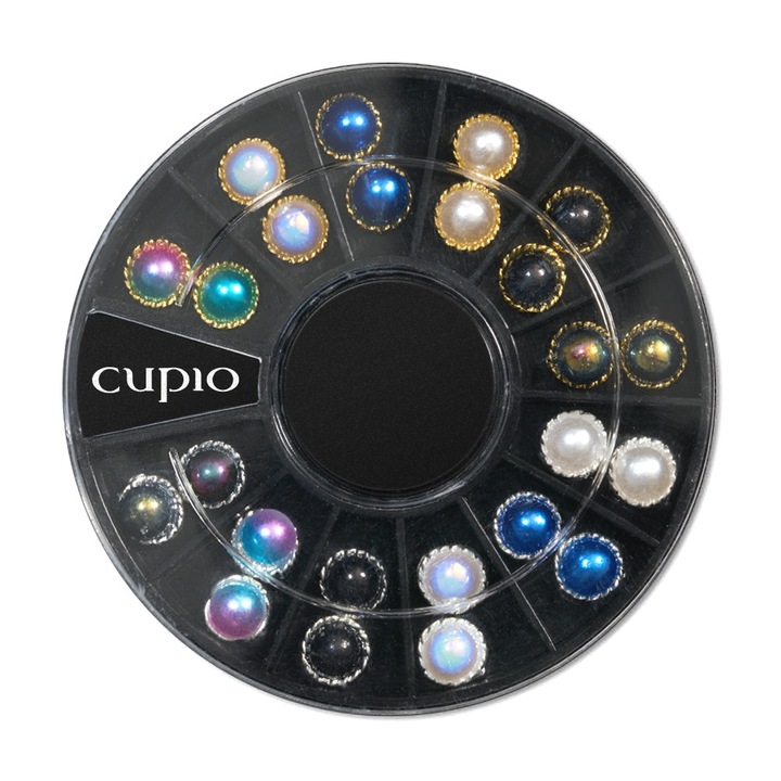 Carusel ornamente unghii Cupio, set 6 compartimente, multicolor