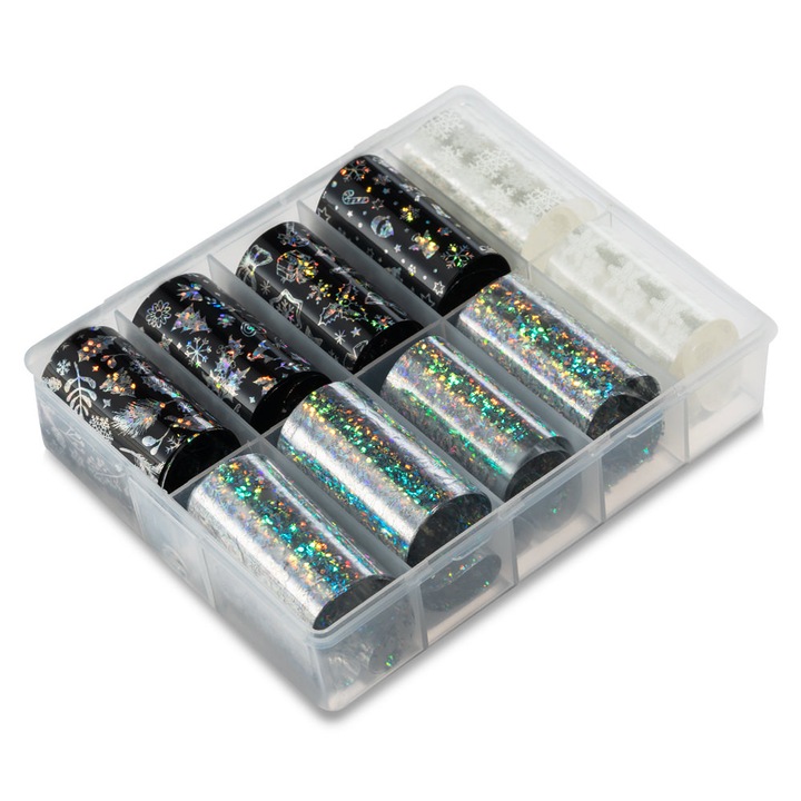 Folie de transfer set 10, Cupio, unghii false/naturale, 4x100cm, multicolor