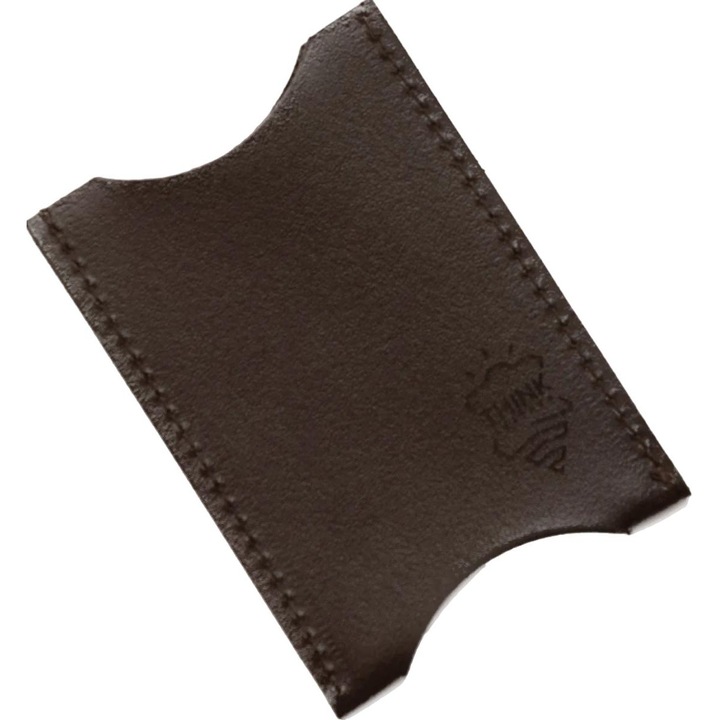 Suport document piele naturala Think Leather maro inchis 10x7cm