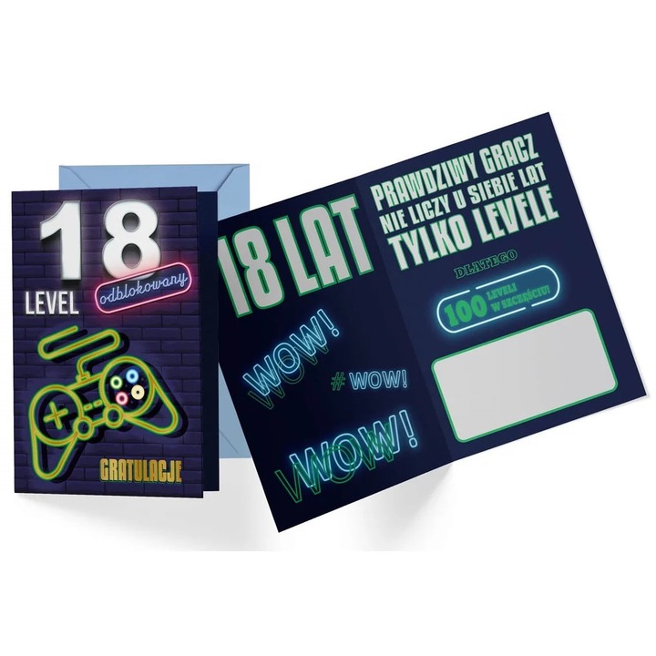 Felicitare pentru Osiemna, Passion, tema de joc, cu plic