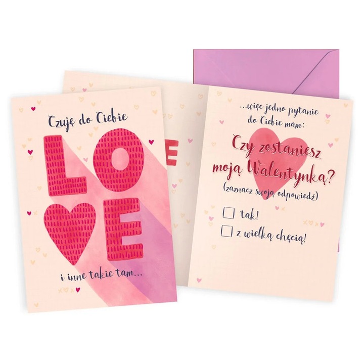 Felicitare de Valentine's Day, Passion, Cuje la Tine LOVE, cu plic