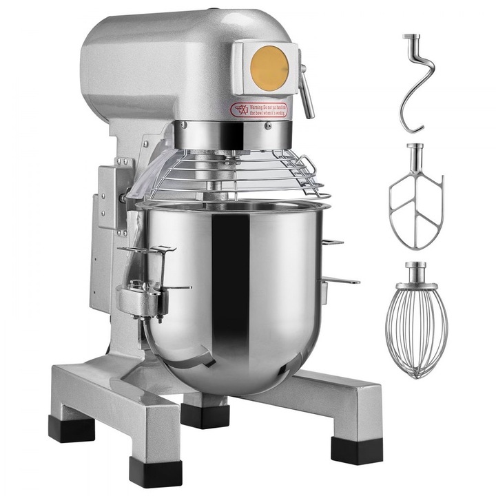 Mixer profesional pentru alimente, capacitate 18.7 L, 3 viteze, putere 1100 W, ideal pentru restaurant, din otel inoxidabil