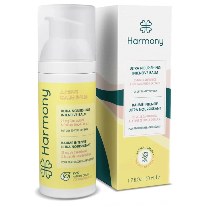 Harmony Ultra intenzív tápláló testbalzsam terpénekkel, nyugtatja és helyreállítja a száraz és nagyon száraz bőrt, 99%-ban természetes összetevőkből, 50ml