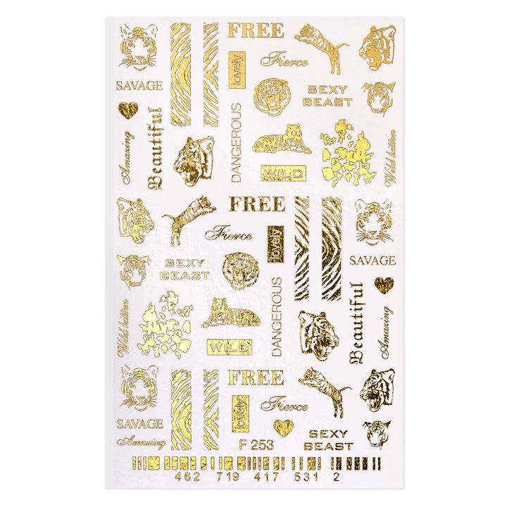 Tatuaj unghii Cupio, multicolor, set decoratiuni