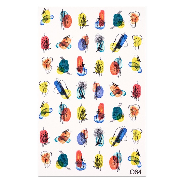 Tatuaj unghii Cupio, decoratiune multicolor