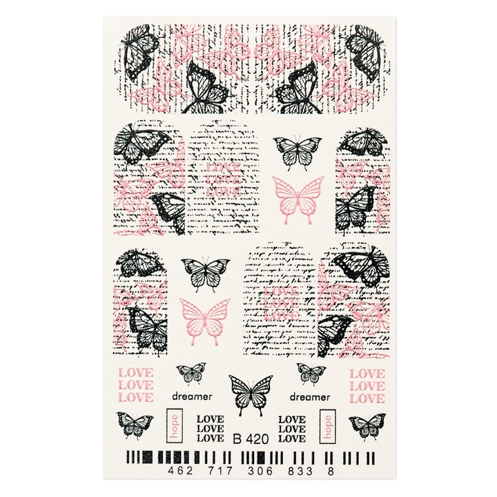 Tatuaj unghii Cupio, set multicolor