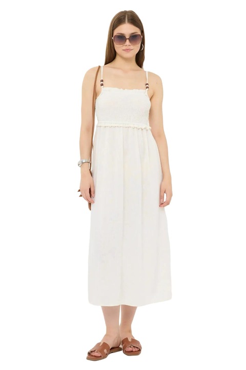 Миди рокля, HiCCUP, Бежов, Полиестер