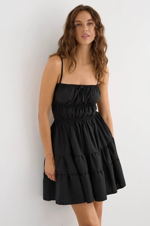 Rochie mini, HiCCUP, Bumbac, Negru