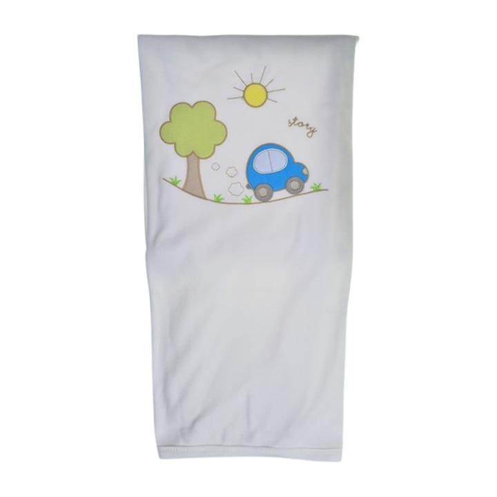 Двуслойно памучно одеяло, 85 x 80 см, за деца, Mini Junior PT0805MA-2, бяло