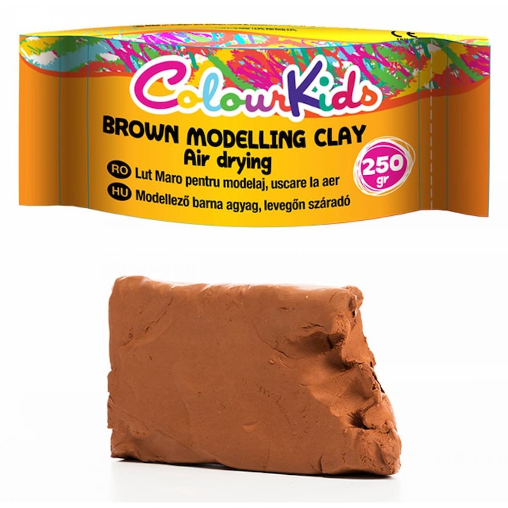 Lut teracota pentru modelaj, uscare la aer 250gr Colour Kids