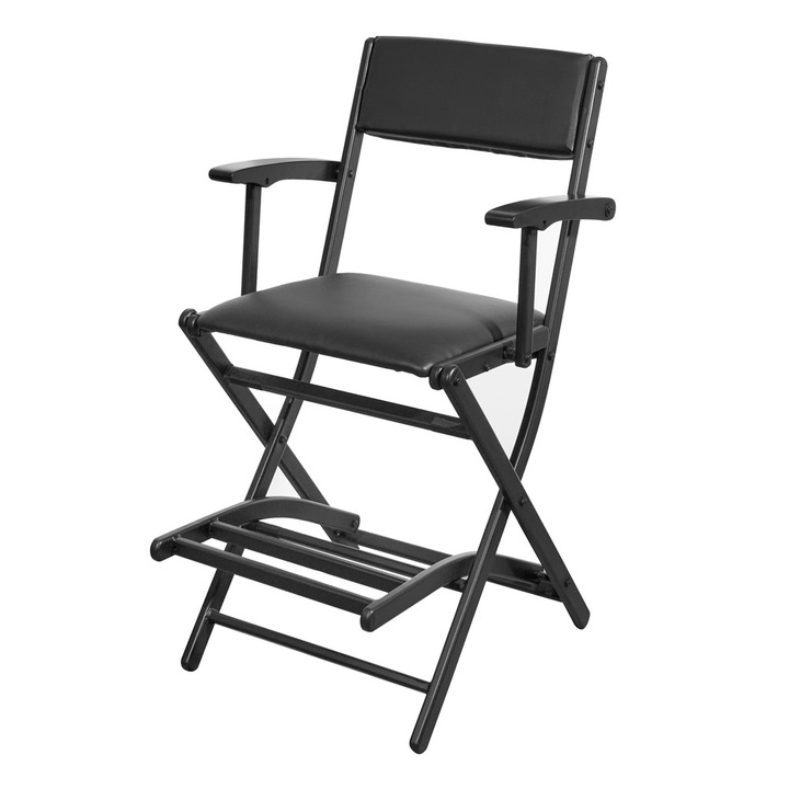 Scaun de make-up Cupio, aluminiu, argintiu, 53x43x110cm