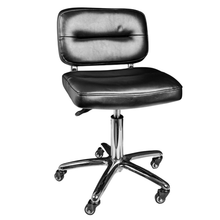 Scaun pentru salon, Cupio, negru, dimensiuni 40x33cm, inaltime reglabila 82-98cm