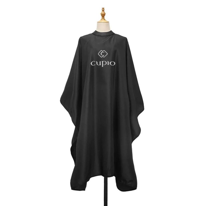 Pelerina neagra pentru tuns cu guler din silicon Cupio