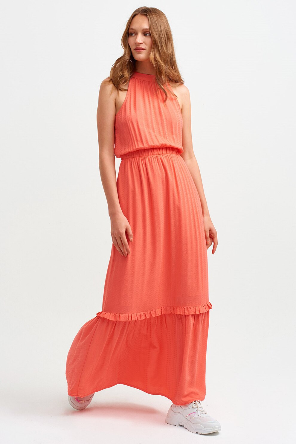 OXXO, Rochie lunga cu decolteu halter, Corai, XS
