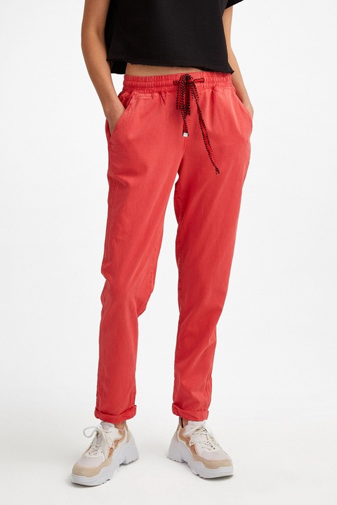 OXXO, Pantaloni din amestec de lyocell cu snur, Coral