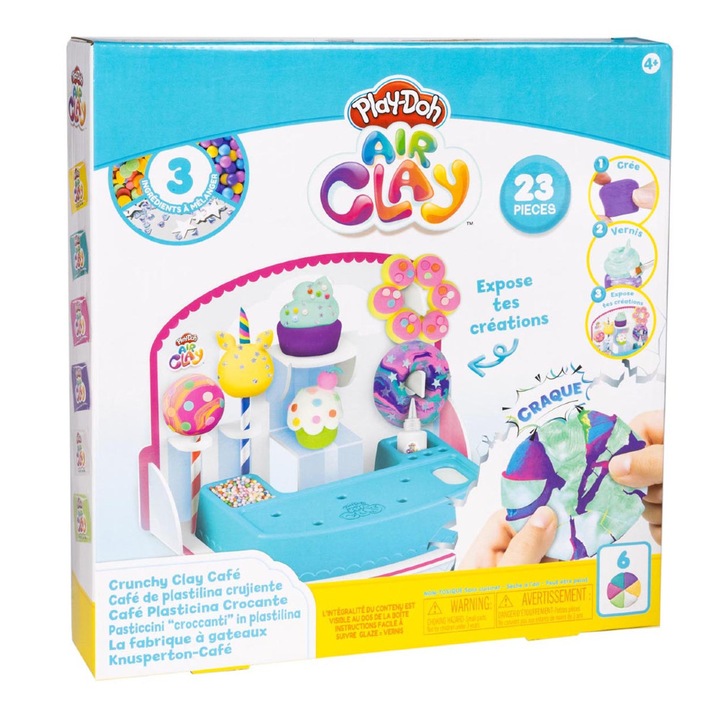 Set modelaj Play-Doh Air Clay Hasbro, 6 culori, multicolor, 10x20cm