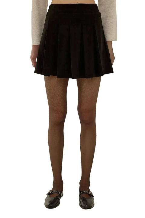 Плисирана мини пола, HiCCUP, полиестер/еластан, черна