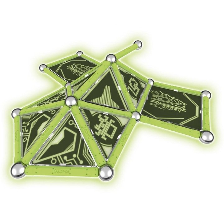 Set constructie fosforescente Geomag Kids Panels Glow 76 piese