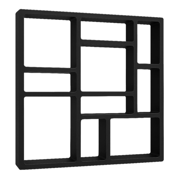 Matrita pavaj din beton NEXTLY, forma reutilizabila pentru turnat ciment pentru gradina/alei/trotuare, plastic durabil, 39x44.5x3.8cm, 21-7 negru
