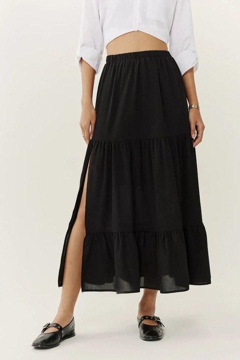 Fusta maxi dama HiCCUP, bumbac, negru
