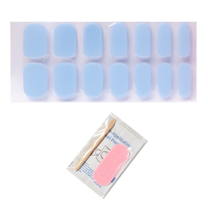 Sticker unghii gel Pinx, set 14 buc, albastru