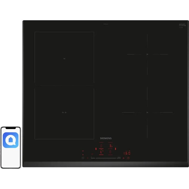 Siemens iQ100 ED651HSC1E Fekete Beépített 60 cm Zónás indukciós főzőlap 4 zóna