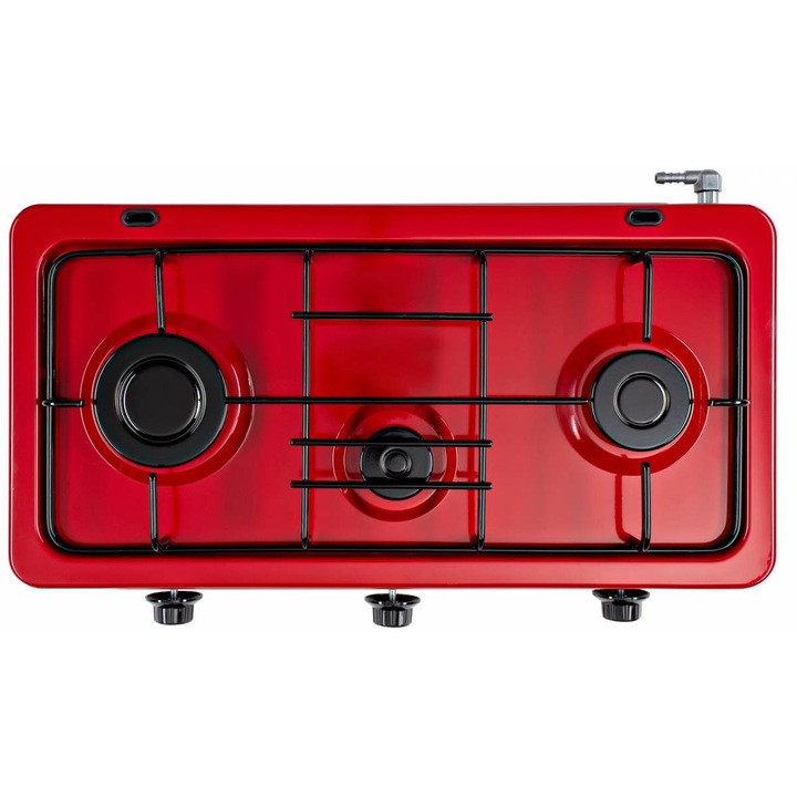 Plita Aragaz LDK AMORFO 3 Gaz 3 arzatoare Red + Capac Metalic