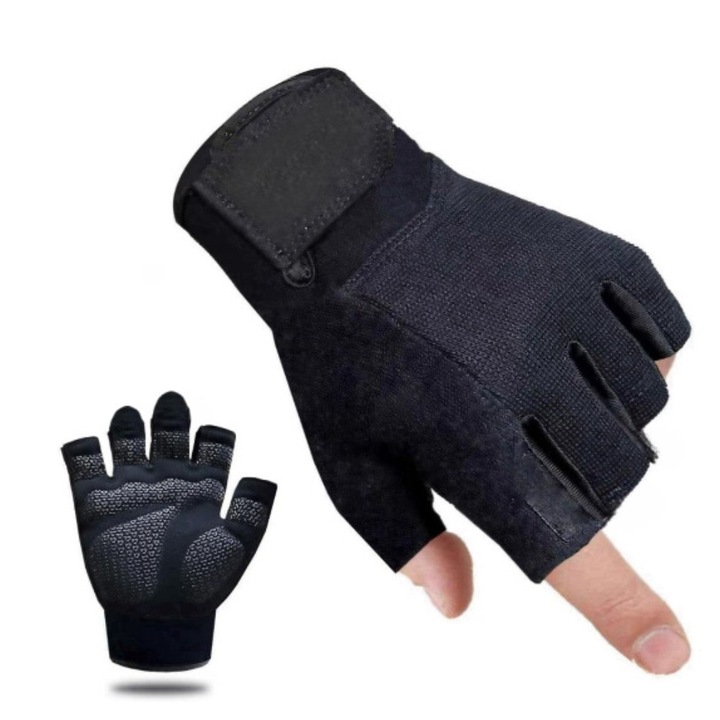 Manusi sport, Ronyes, antiderapante, poliester, negru, XL