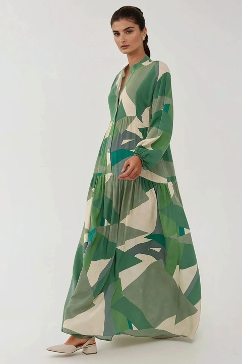 Rochie maxi, HiCCUP, viscoza, verde