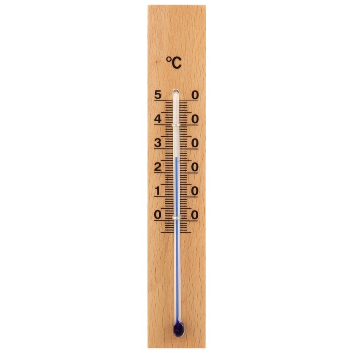 Termometru de camera cu spate din lemn natural, tip 2057v
