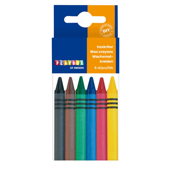 Set 6 creioane colorate cerate cu diametrul de 8 mm