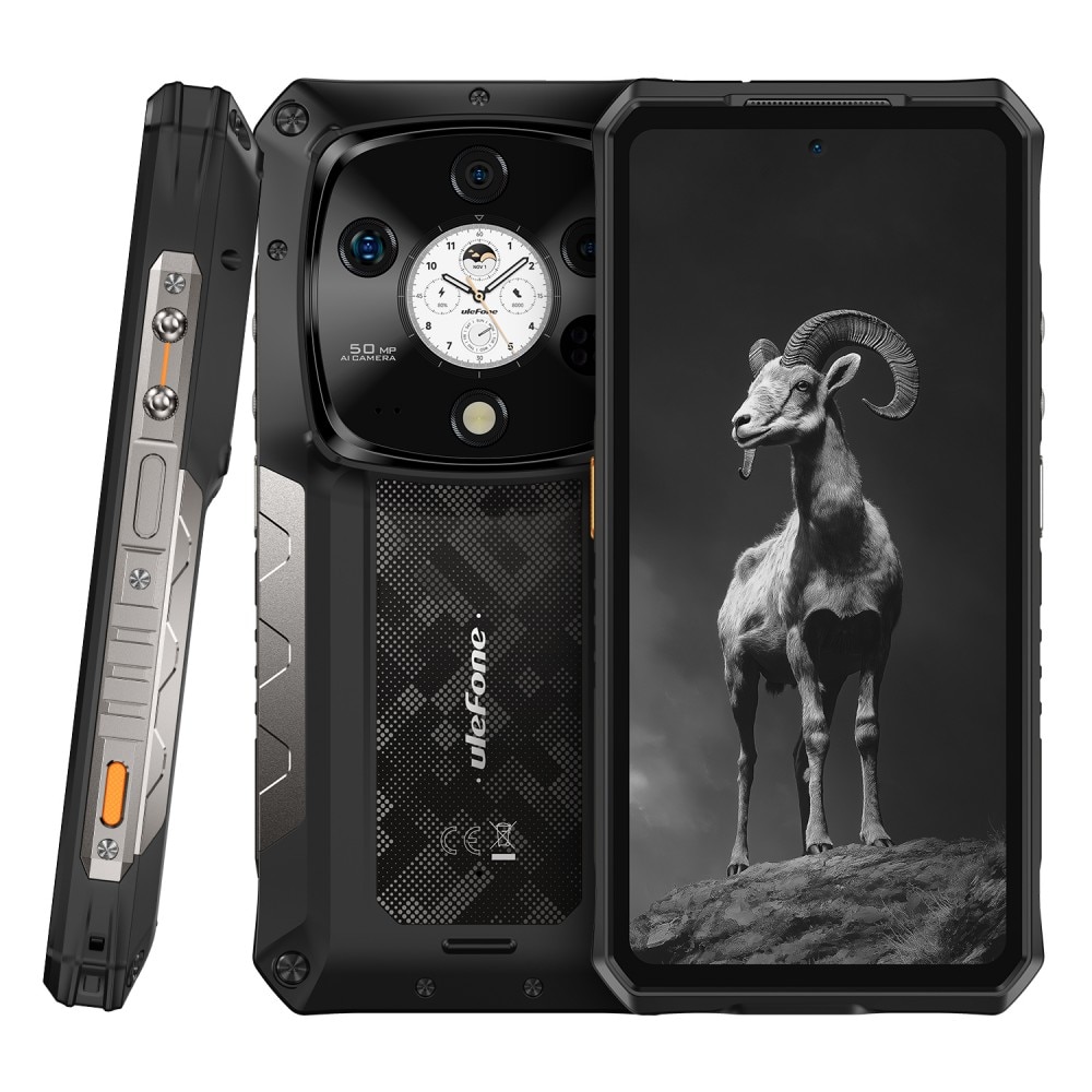 Telefon mobil Ulefone Armor 28 Pro AI, Dual SIM, 5G, Display 6.67' 120Hz AMOLED + Spate 1.04', Mediatek Dimensity 7300, 32GB RAM (16GB + 16GB RAM), 512GB, 10600mAh, 120W, NFC, Android 14