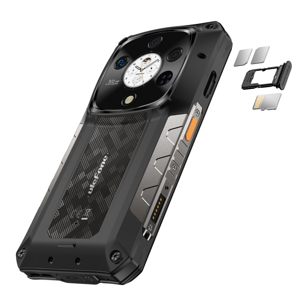 Telefon mobil Ulefone Armor 28 Pro AI, Dual SIM, 5G, Display 6.67' 120Hz AMOLED + Spate 1.04', Mediatek Dimensity 7300, 32GB RAM (16GB + 16GB RAM), 512GB, 10600mAh, 120W, NFC, Android 14