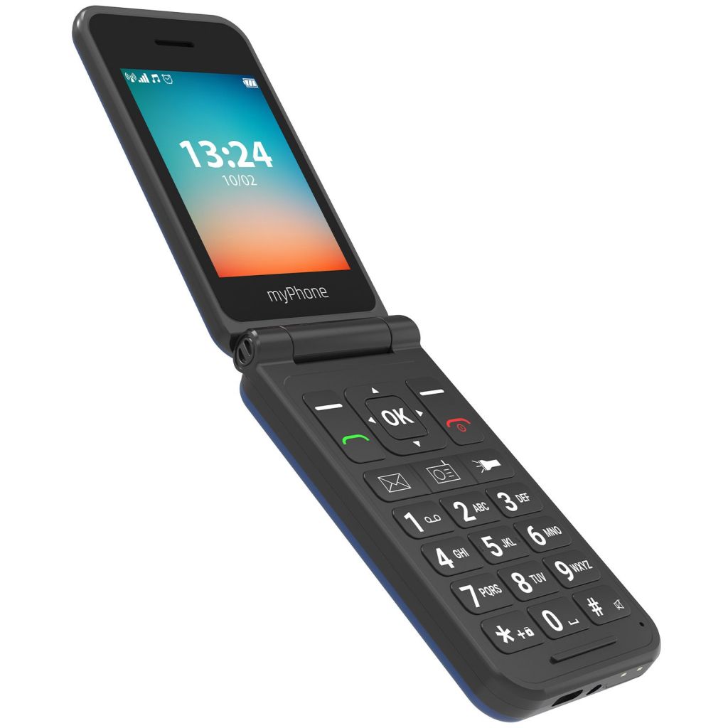 Telefon cu clapeta pentru seniori display 2.8" si buoane mari tehnologie 4G VoLTE, dual sim, functie SOS, Bluetooth, difuzor, ceas, baterie 1000 mAh USB-C, meniu RO cu info RO Alert